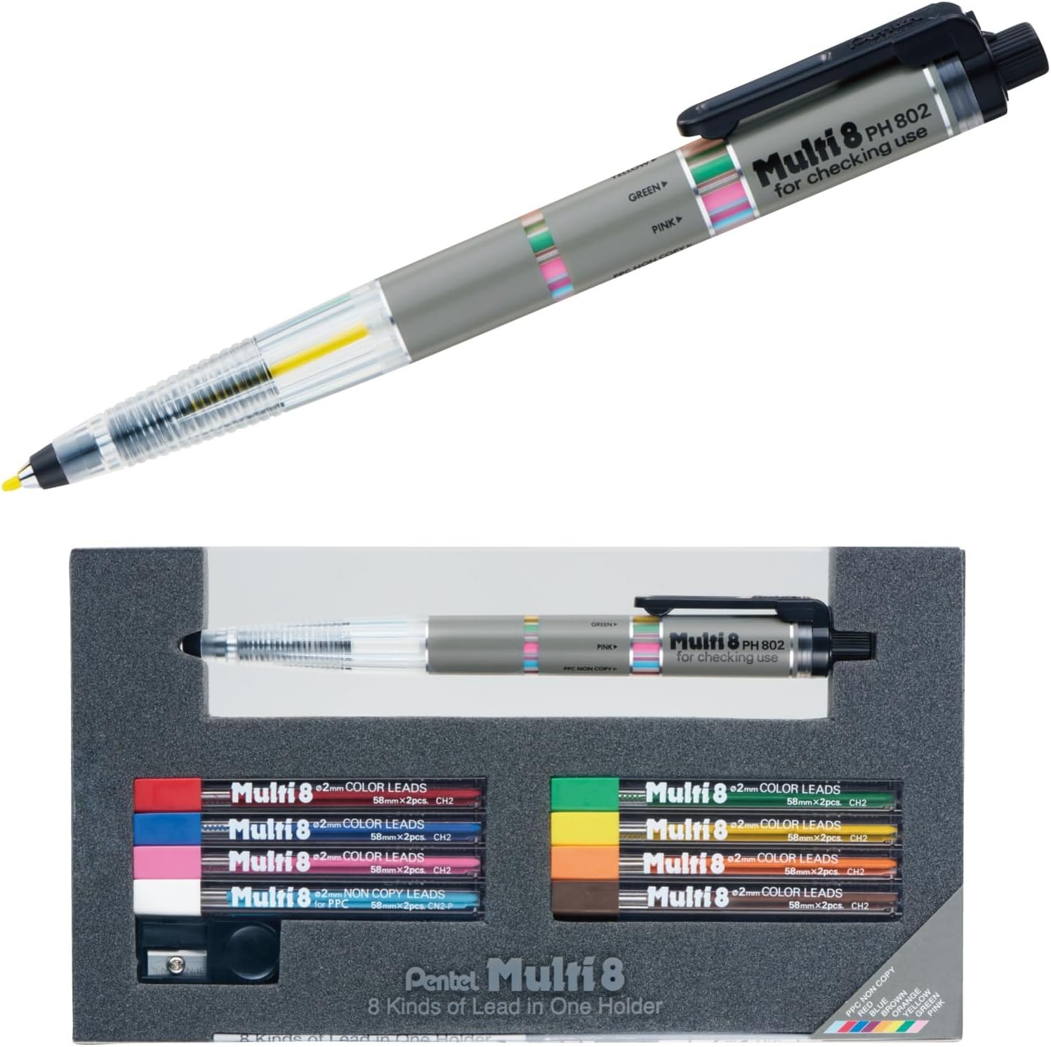 Pentel Lead Holder Set Multi 8 Piece PH802ST