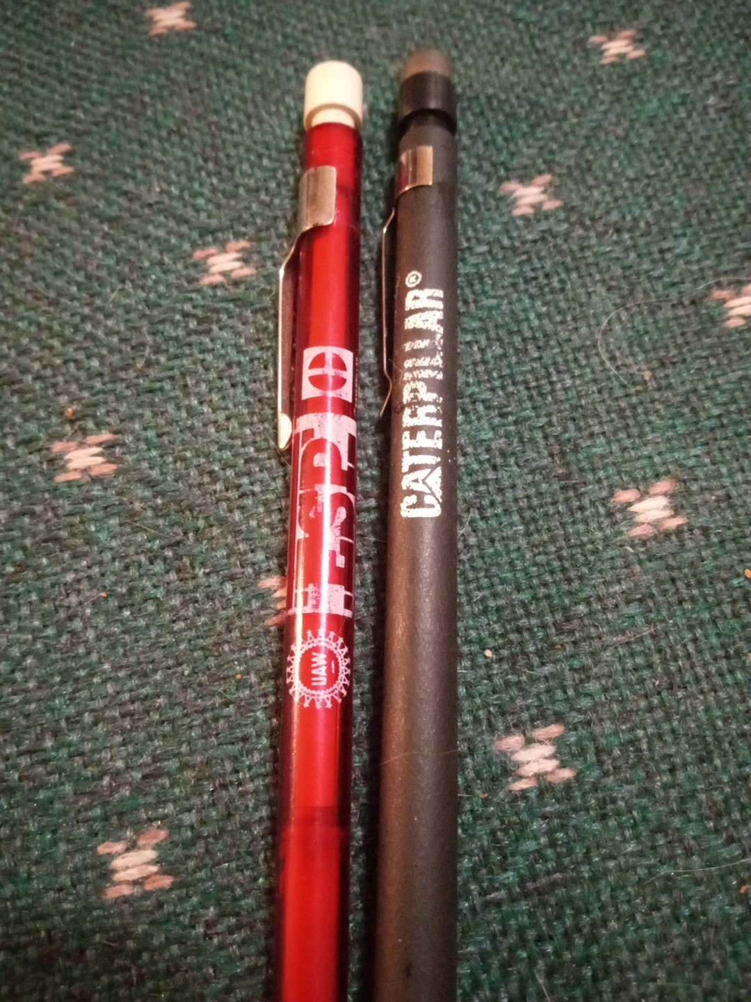 Vintage Caterpillar Mechanical Pencil Lot Of 2 USA Great Working Condition Rare