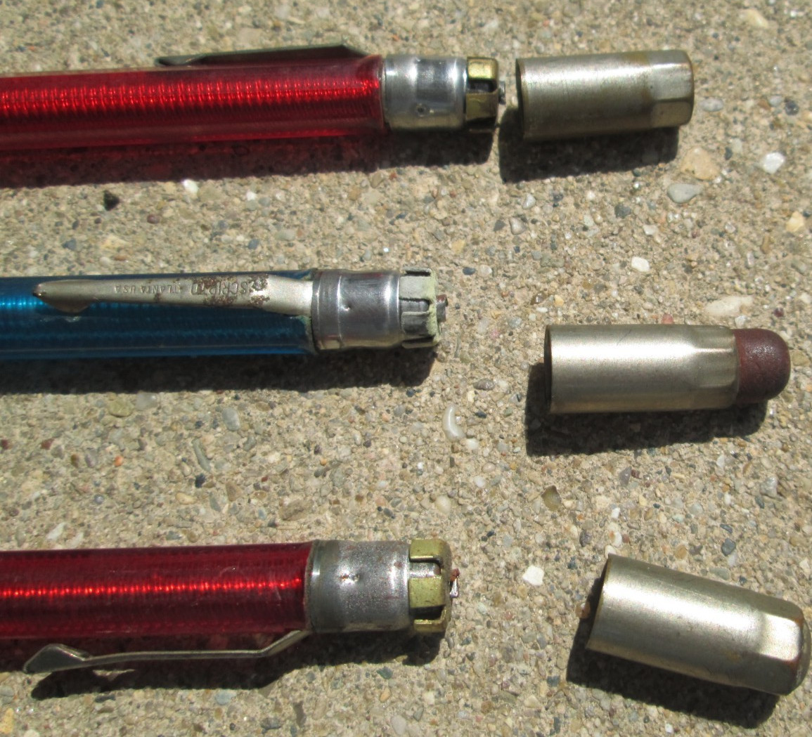 Lot of 3 Vintage Scripto Atlanta Transparent Mechanical Pencils Parts or Repair