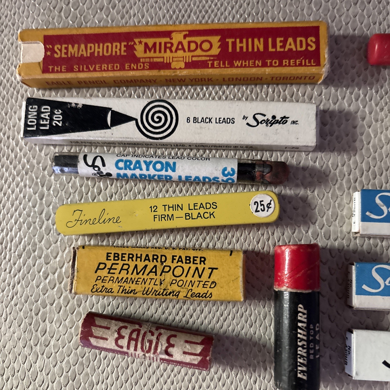 Vintage Estate Lot Mechanical Pencil Lead Refills Eberhard Mirado Scripto ++