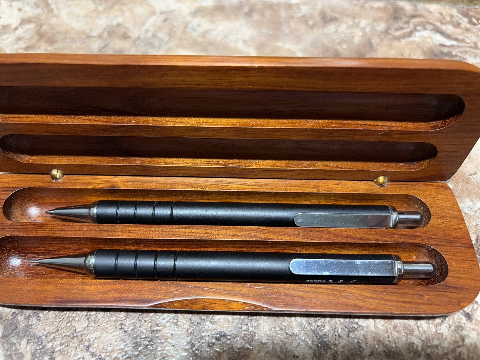 Discontinued Zebra M-605 Mechanical Pencil & F-605 Pen Set Black & Chrome finish