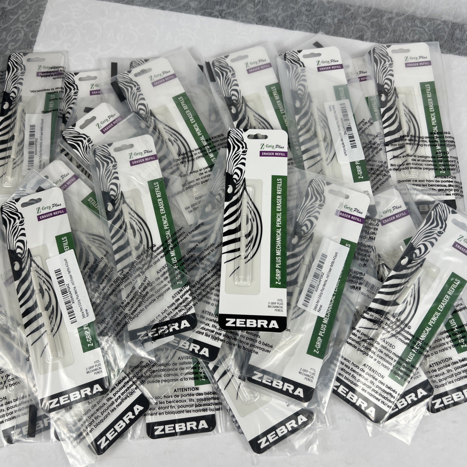 LOT of 27 – Zebra Pen Z-Grip Plus Mechanical Pencil Eraser Refills 4 Count – NEW