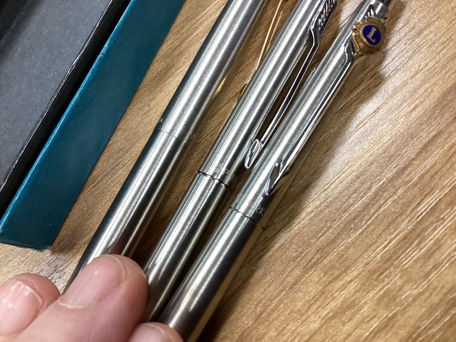 Vintage Parker Classic Flighter Stainless Pencil Set Lions Club Lot 3