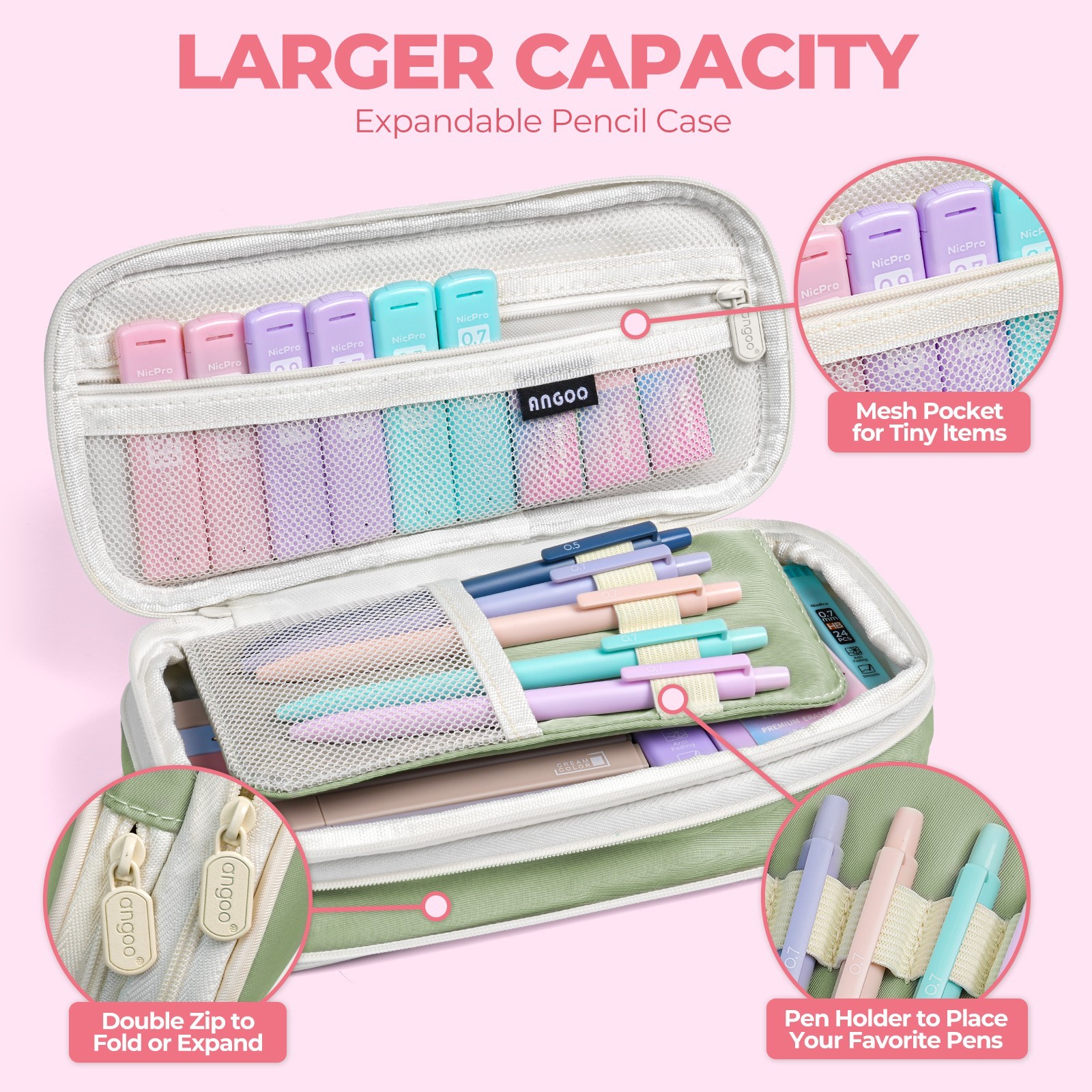 Nicpro 50PCS Aesthetic School Supplies with Cute Pencil Case