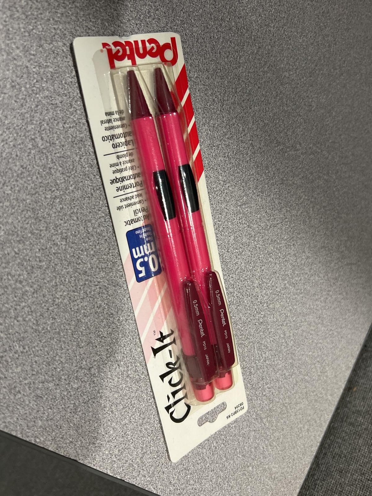 Pentel Click-It 0.5 mm pencils – 2 pk Pink Barrel