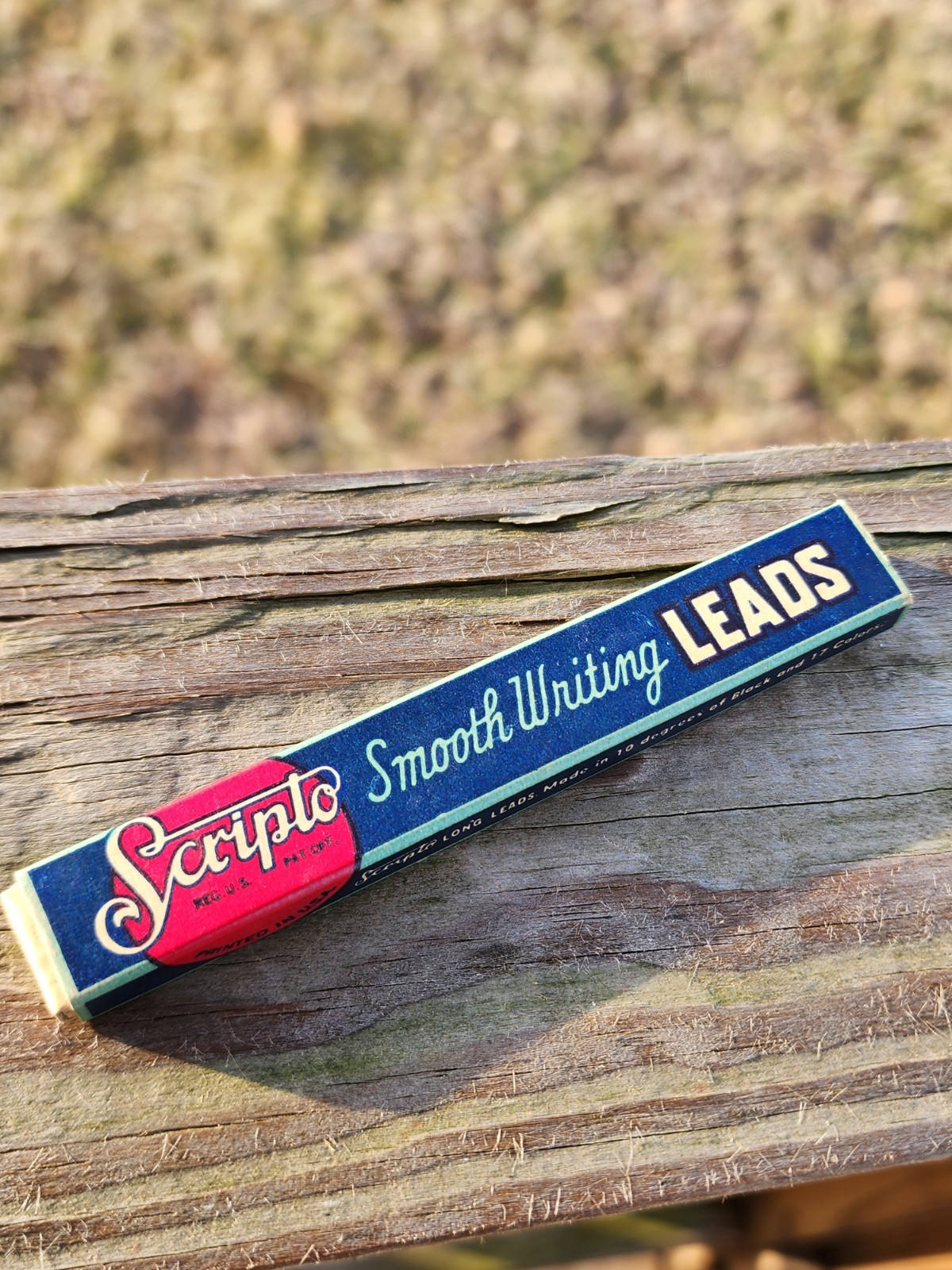 Vintage Scripto Smooth Writing Pencil Lead Full Box 12 Leads Yellow No.125 U.S.