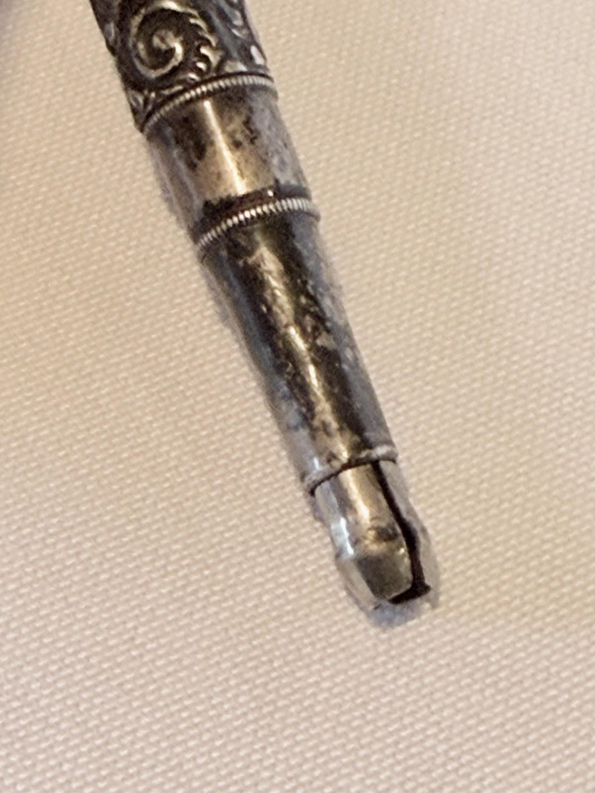 Antique Sterling Silver Ornate Mechanical Pencil 1800’s Filigree Detailed – NICE
