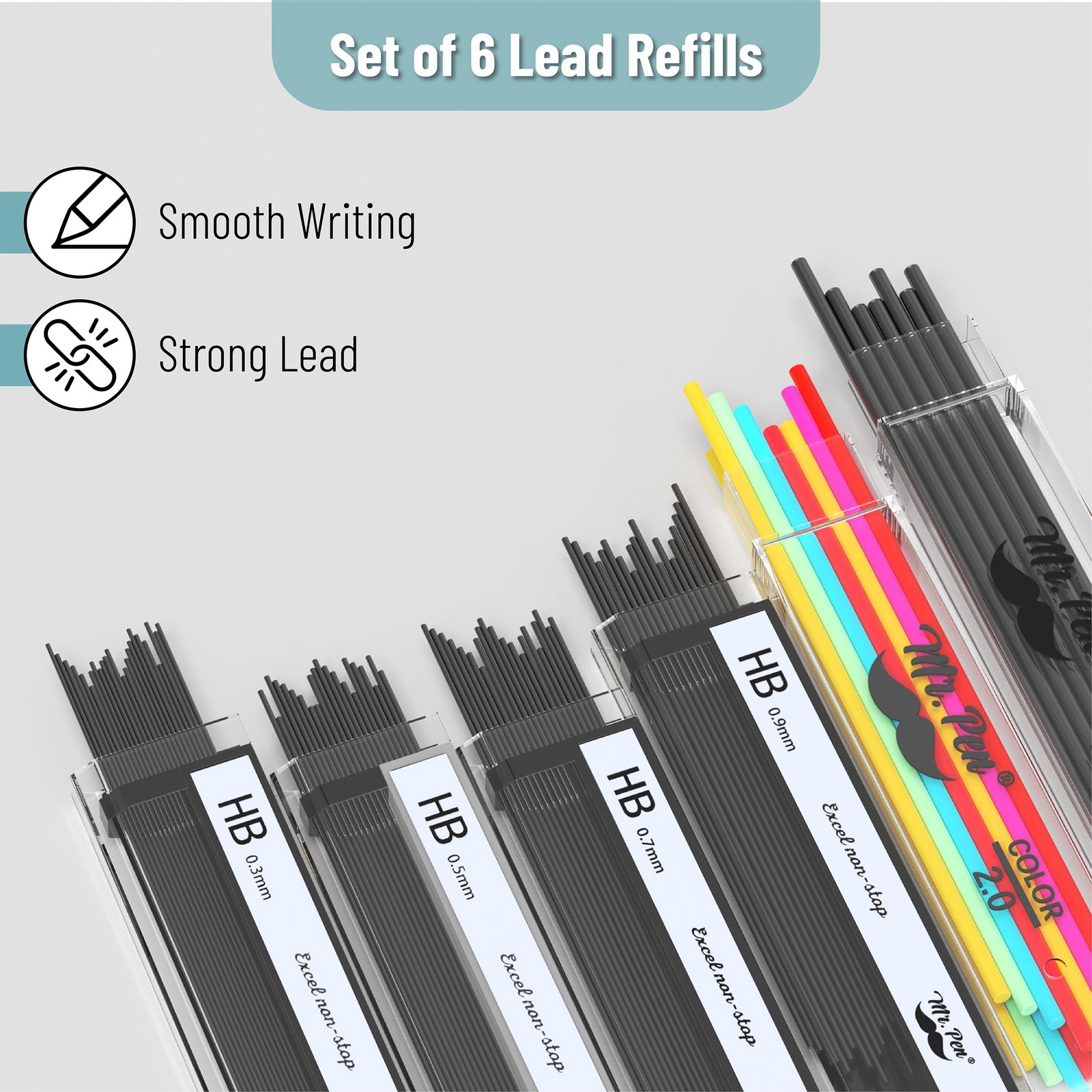 Mr. Pen- Metal Mechanical Pencil Set, 5 Sizes, 1 Count (Pack of 1), Black
