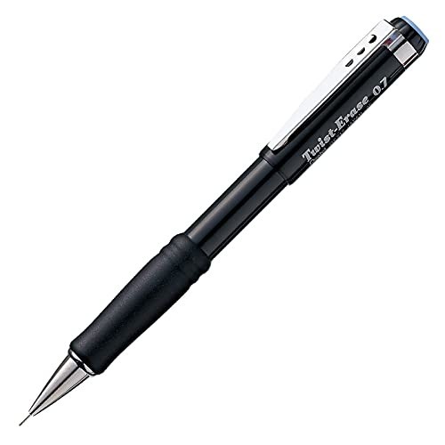 Pentel Twist-Erase III Mechanical Pencil, 0.7mm, Black Barrel, 12 Pack QE517A-12