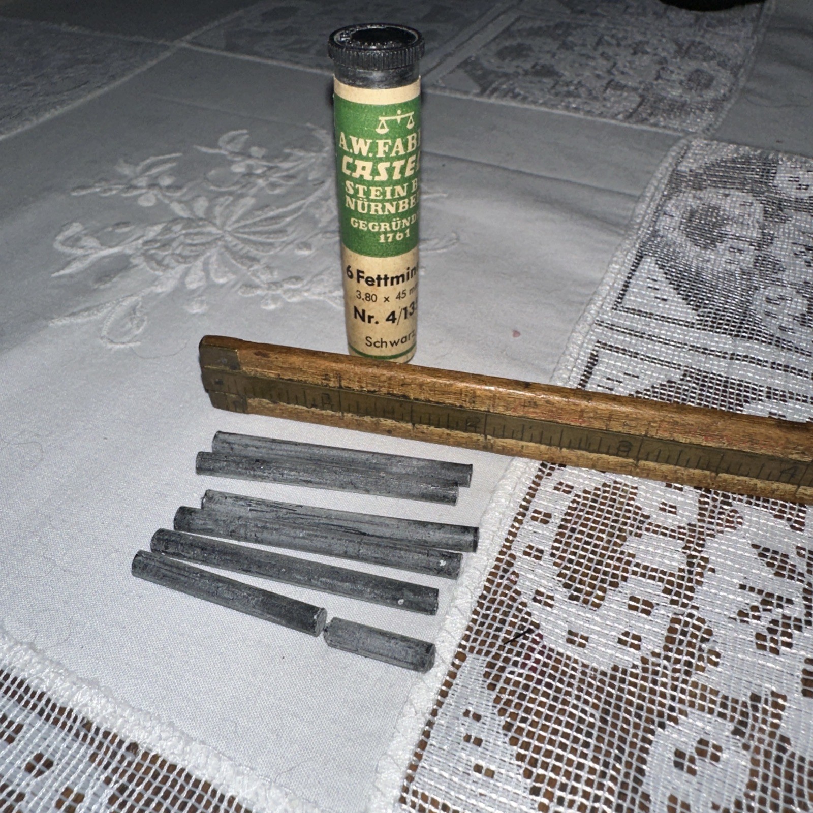 Vintage A. W. Faber Castell NOS 6pk Tube 3.8 X45mm Mechanical Pencil Lead 1-3/4″