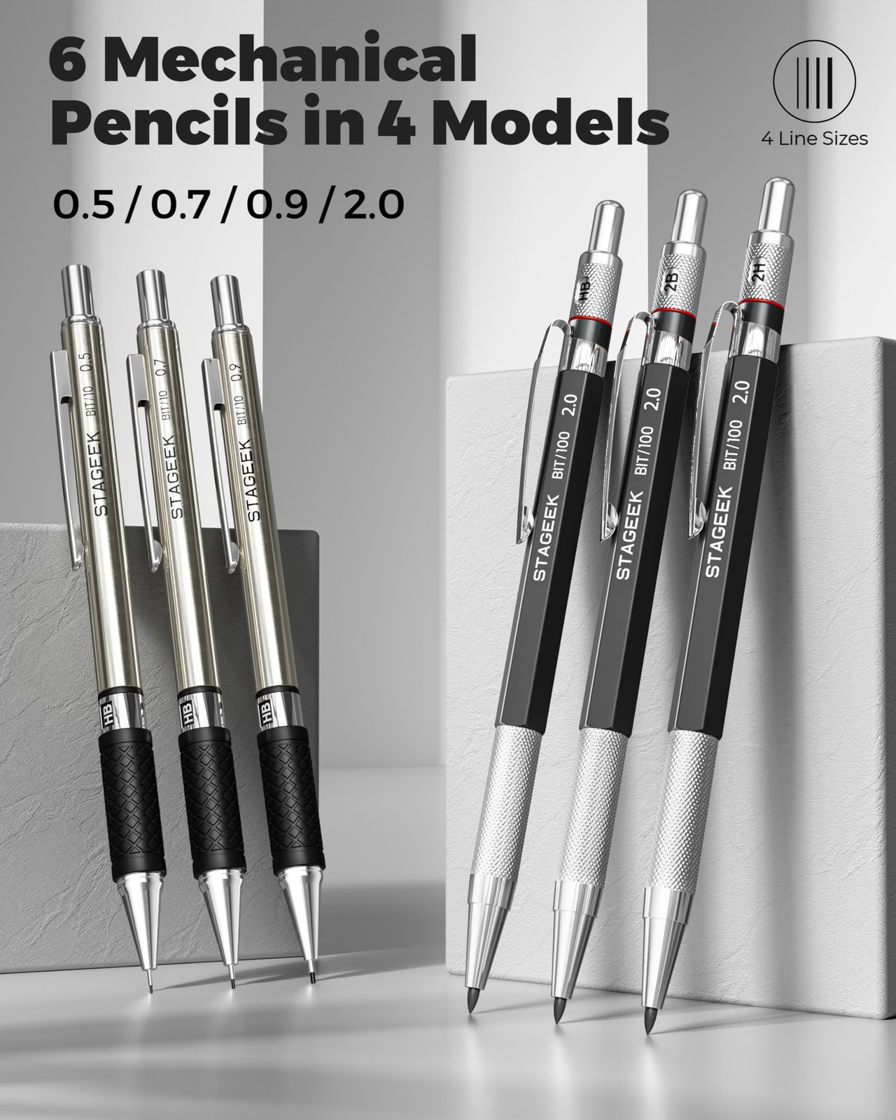 Mechanical Pencil Set with Leather Bag 30 Count, Drawing Pencils 0.5, 0.7, 0….