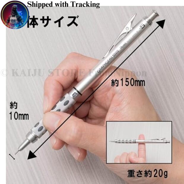 Pentel Graph Gear 1000 PG1015 0.5mm Mechanical Pencil Silver