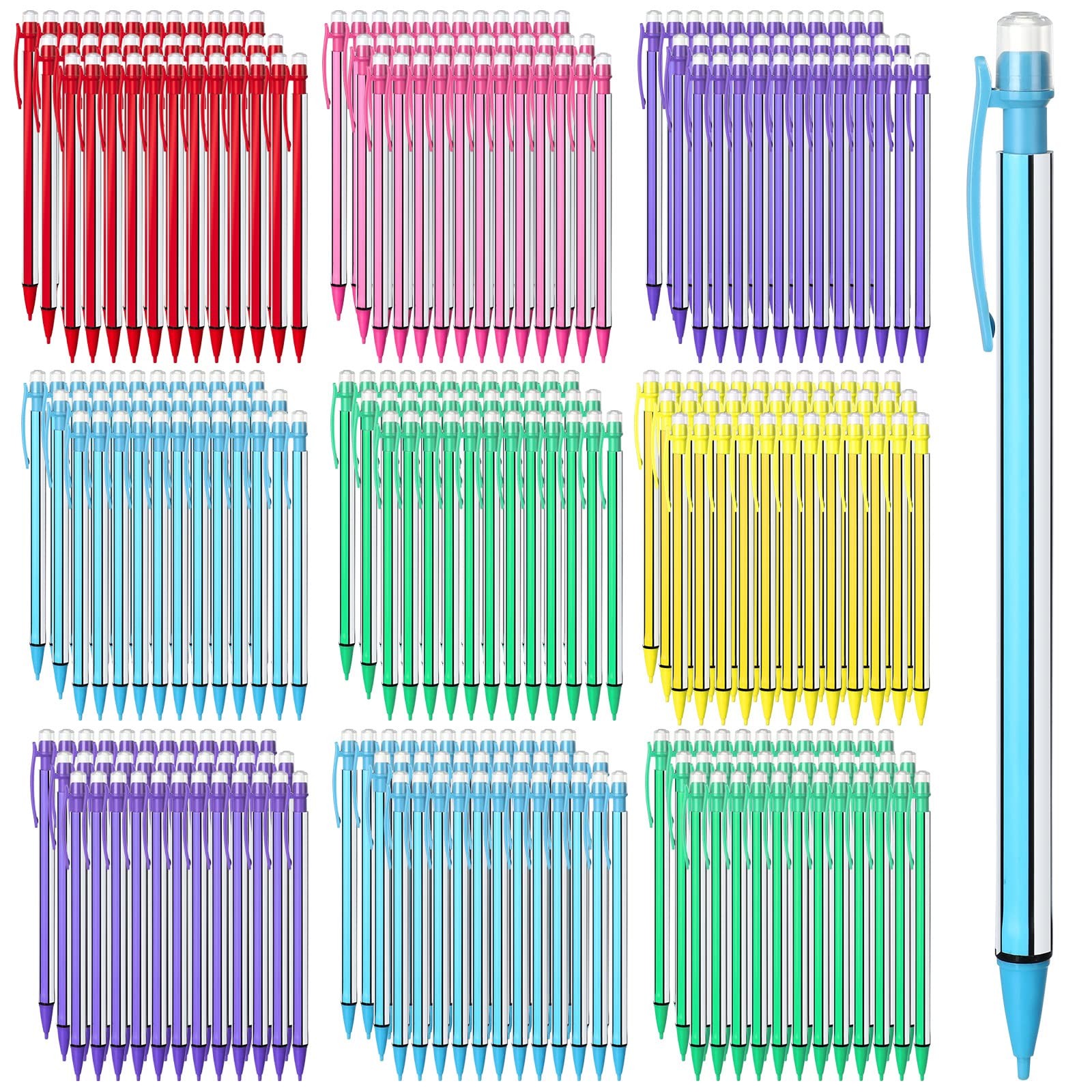 200 Pcs Back to School 0. 7mm Mechanical Pencils with Eraser Bulk Colorful Cu…