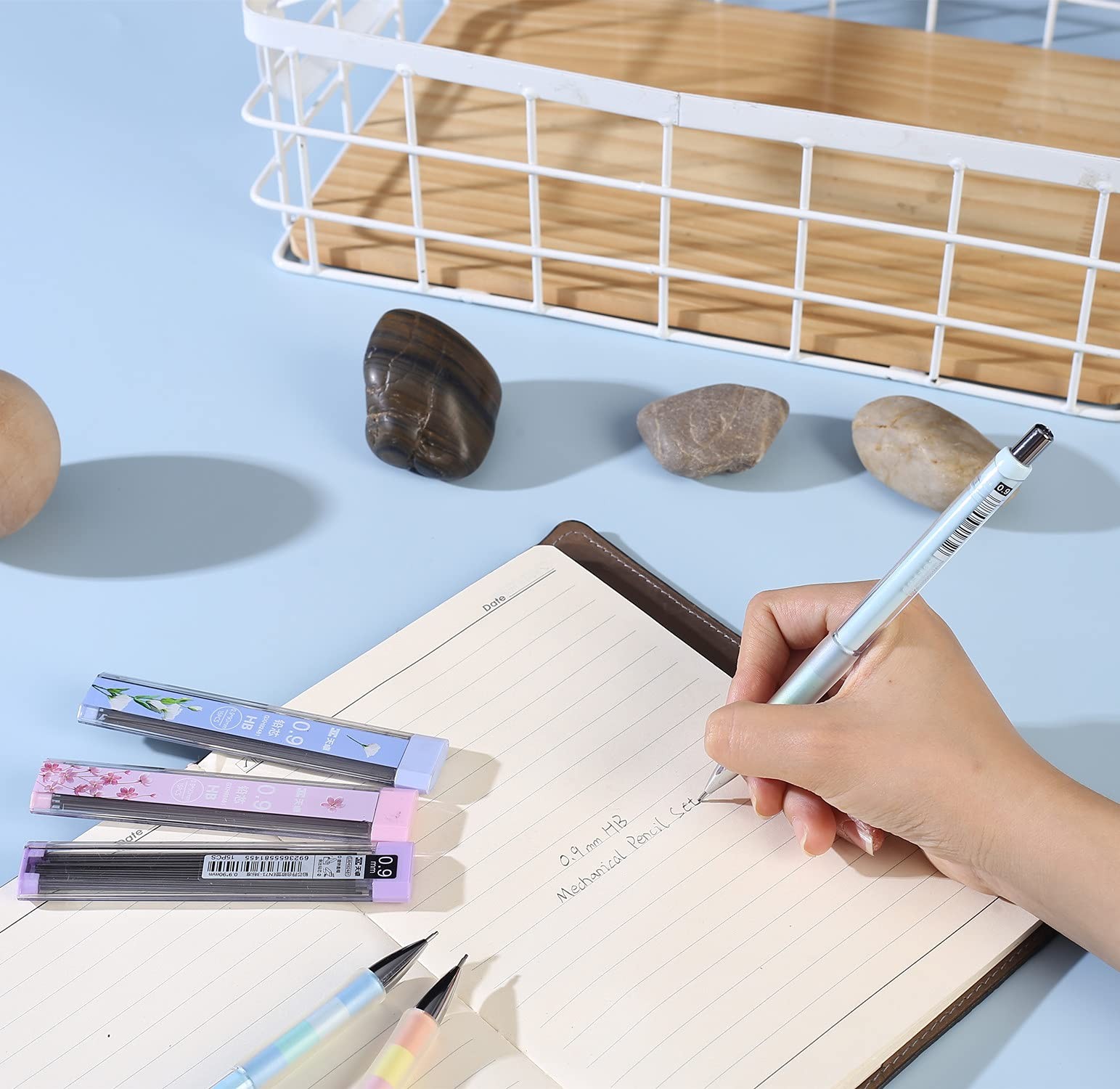 0.9mm Mechanical Pencil Set With 4 Pencils 4 HB Lead Refills 4 Erasers