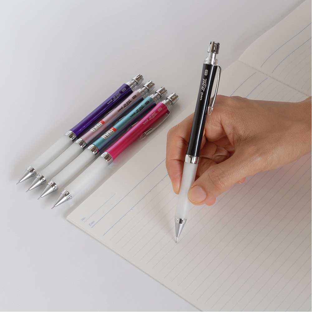Uni Mechanical Pencil, Slim Model with White Alpha Gel Grip, 0.5mm, Turquoise (M