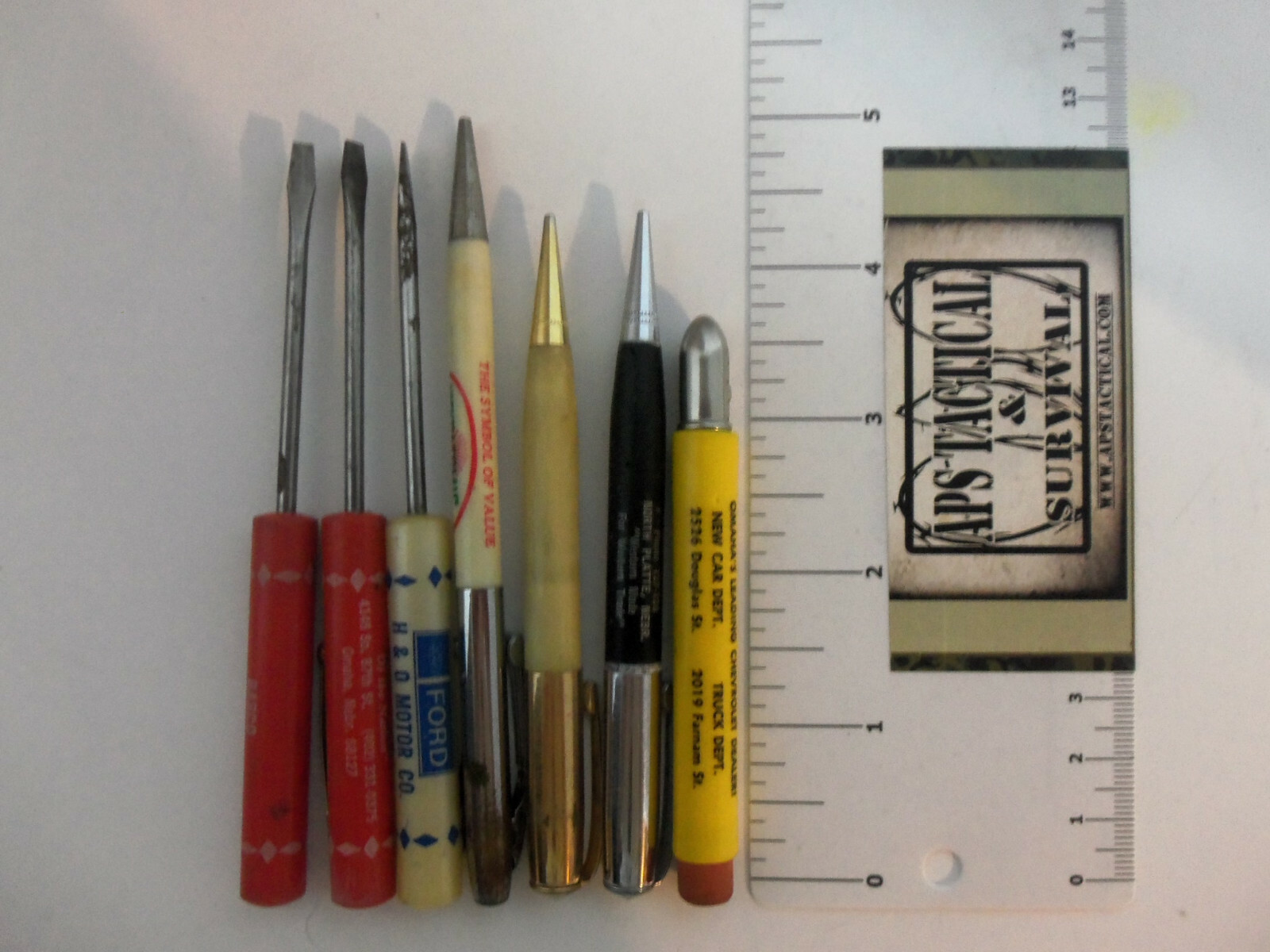 Vintage Lot Promotional ReadyRiter RediPoint Pencils & FlatHead Tech Screwdriver