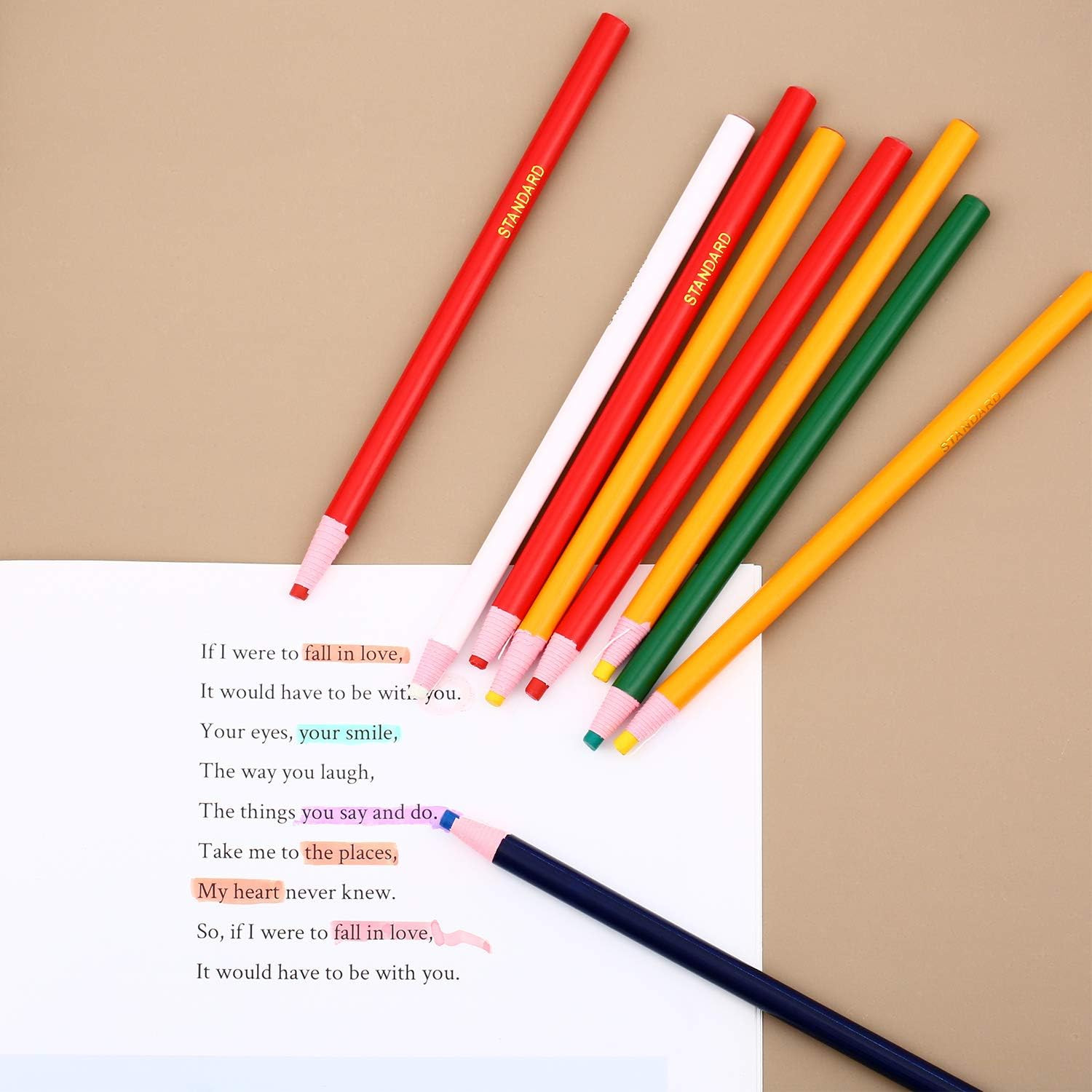 24 Pieces Color Grease Pencil Peel-Off China Markers Grease Pencils Crayons Mark