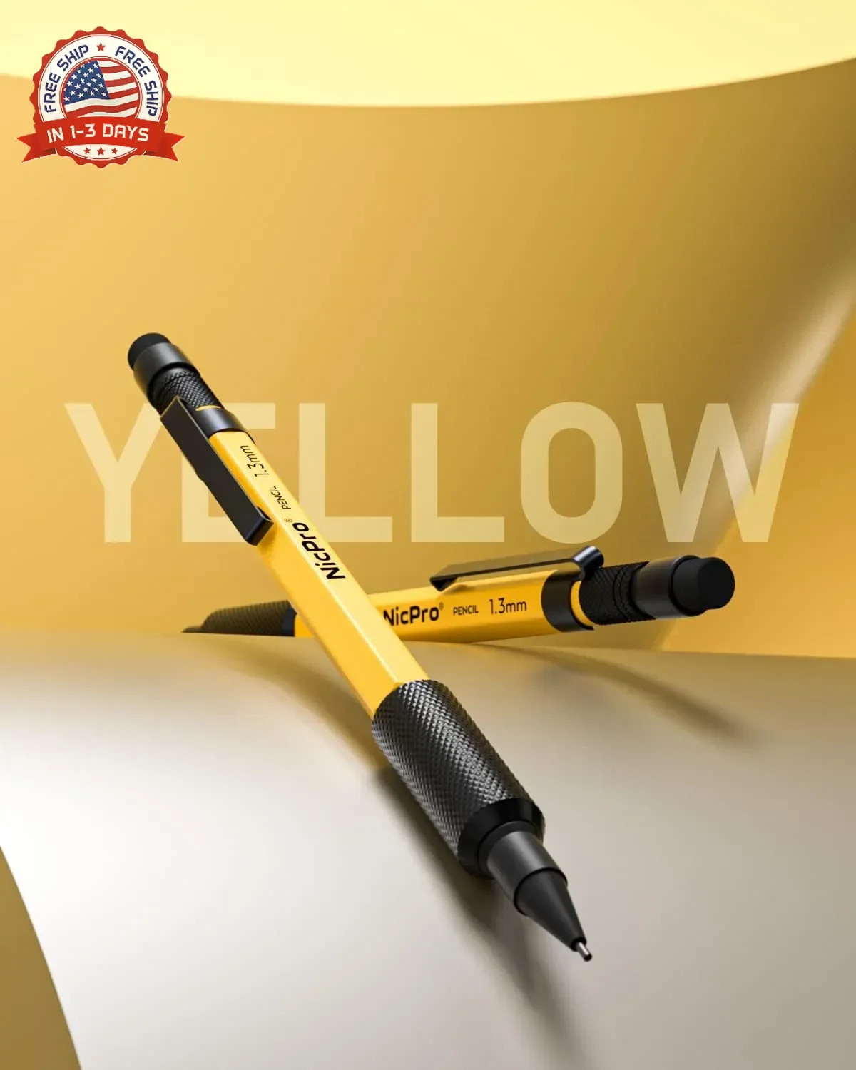 Nicpro 3 PCS 1.3 mm Mechanical Pencil Set with 48 Lead Refills, 3 Eraser – Weath