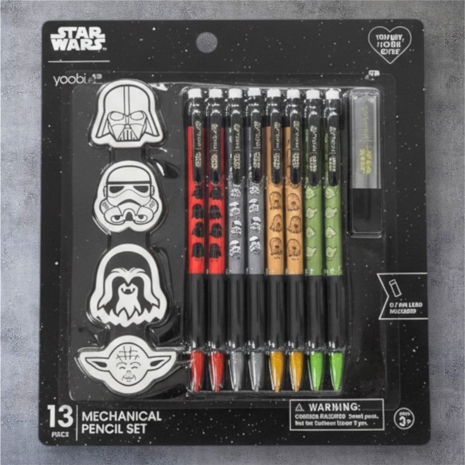 Star Wars 13 Piece Mechanical Pencil Set Erasers NIP