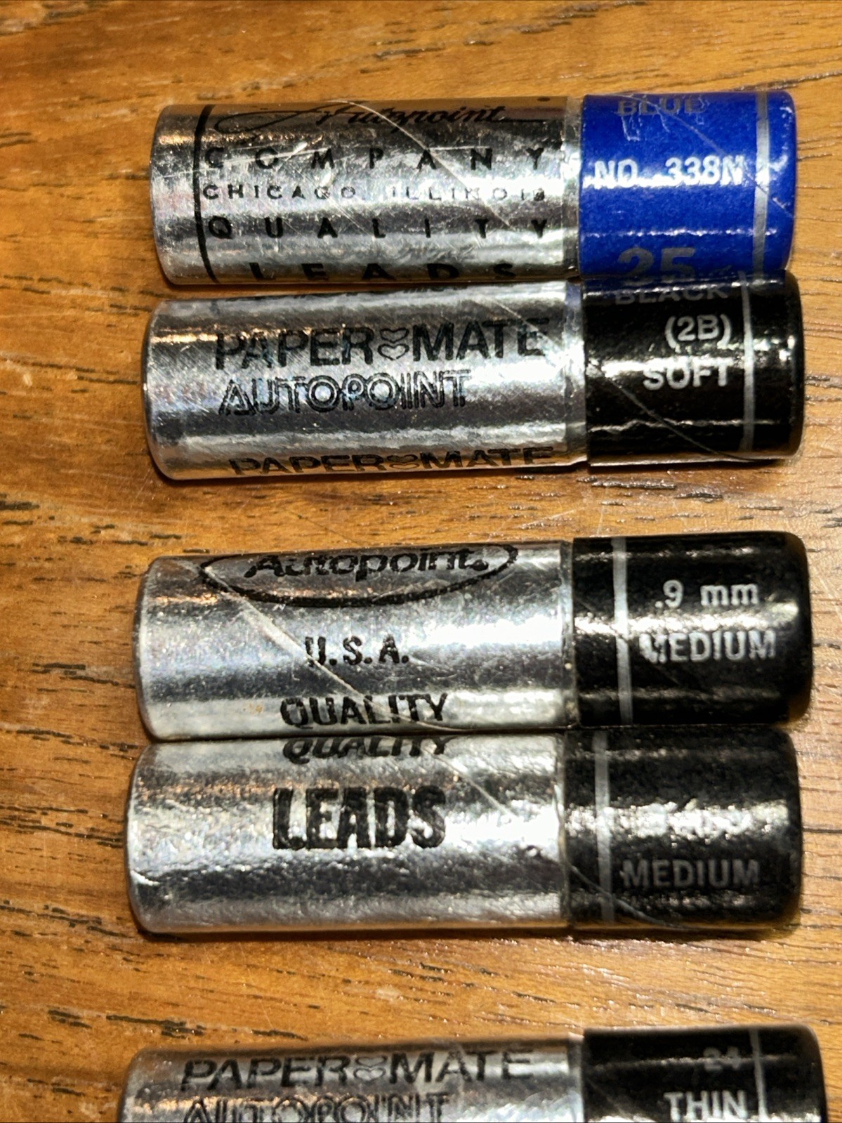 Lot 9 Autopoint Standard Leads No. 43N, 9mm 603-23, Medium, Soft 2B, 338n Blue