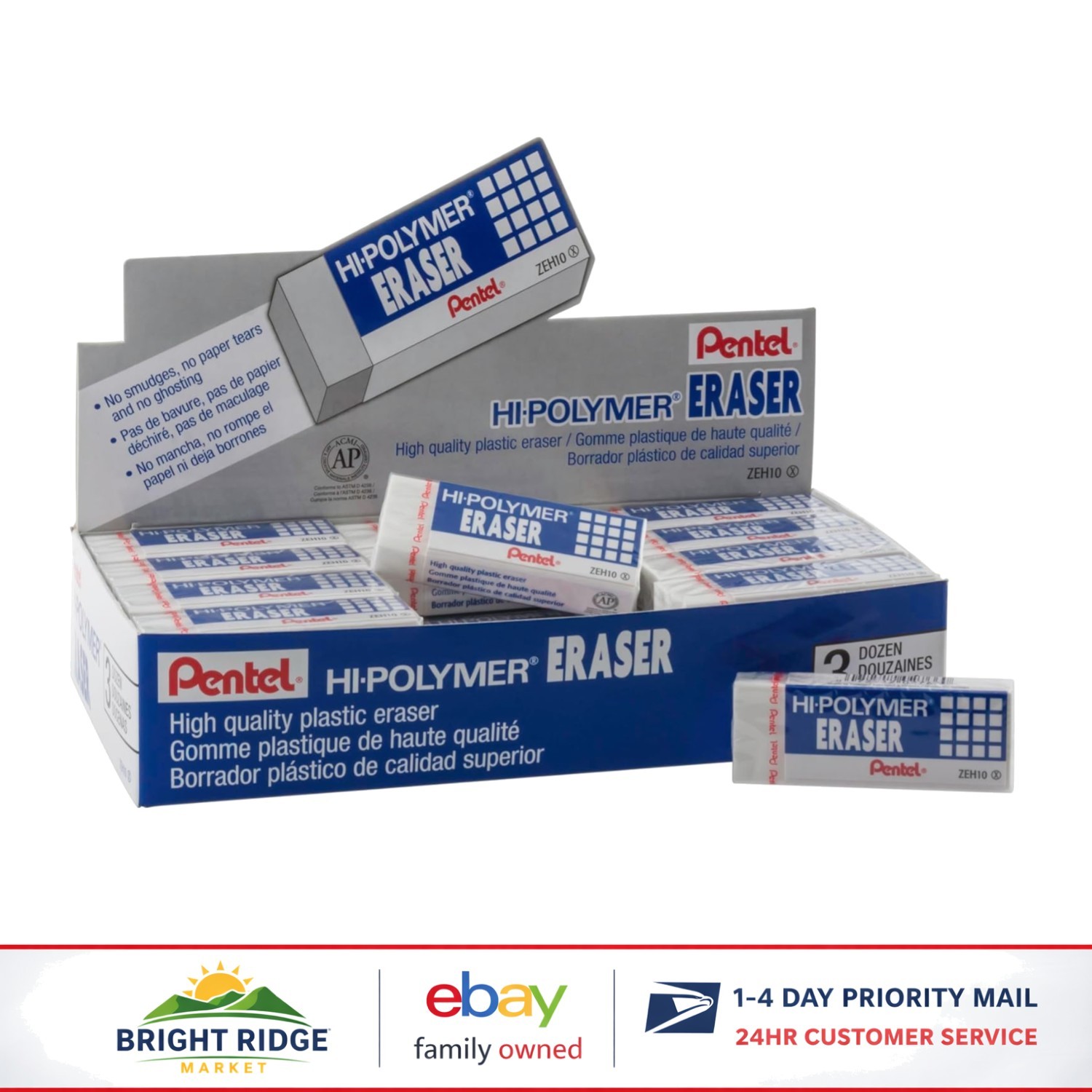 Versatile Writing Erasers 36 Count – Perfect for Home, School, and Work