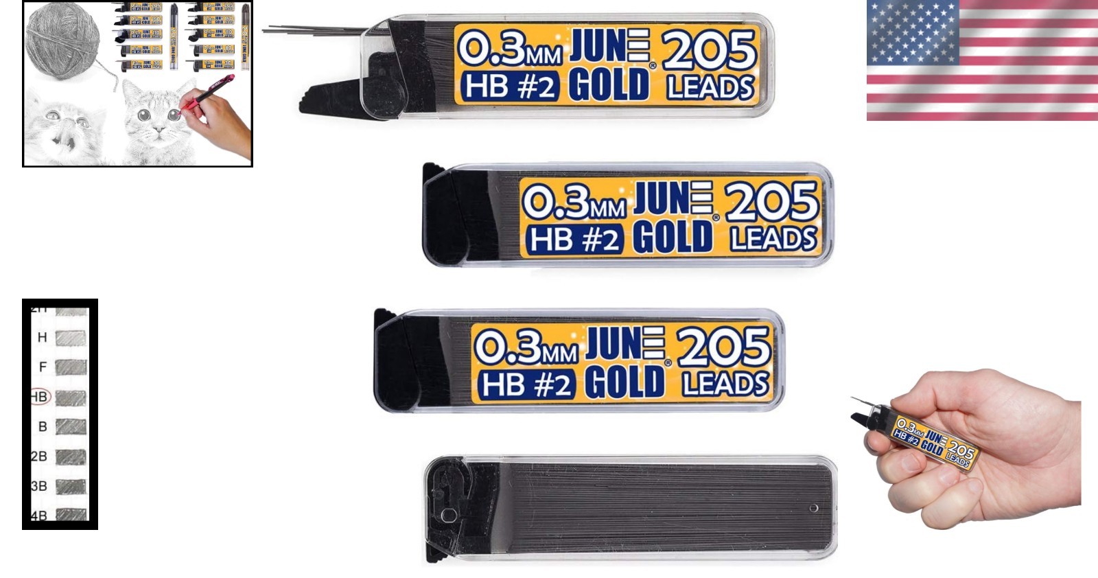 Extra Fine 0.3 mm Graphite Lead Refill Set – 820 HB Leads in Elegant Dispensers