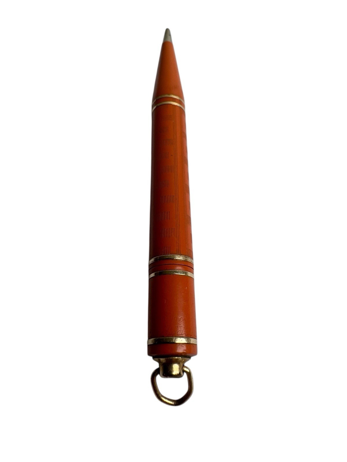 1920’s Wahl Eversharp Orange Mechanical Pencil Gold Filled USA Made Orange