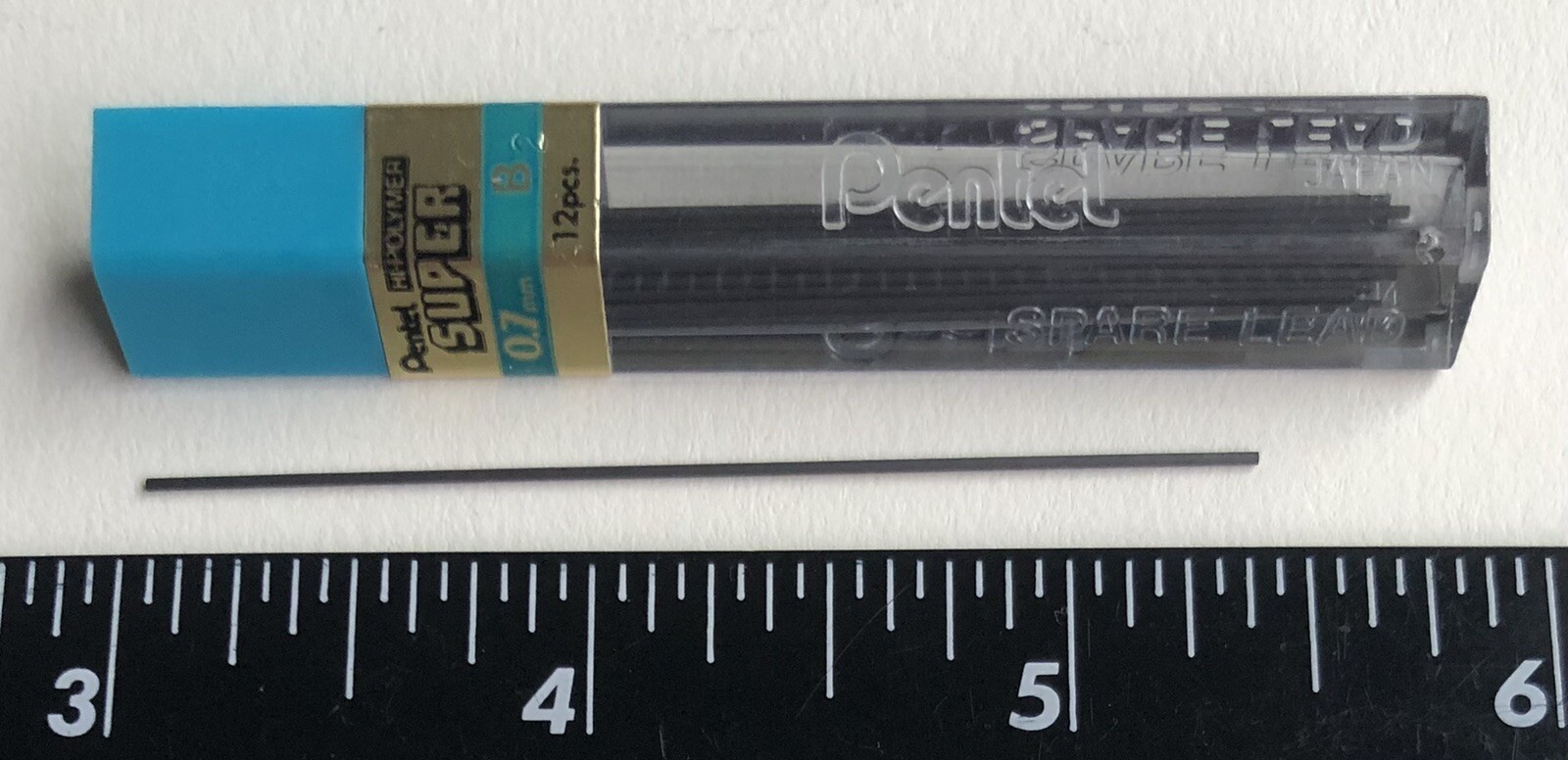 Vintage PENTEL Hi Polymer B Mechanical Pencil Lead .7mm Black NOS 12pk Japan