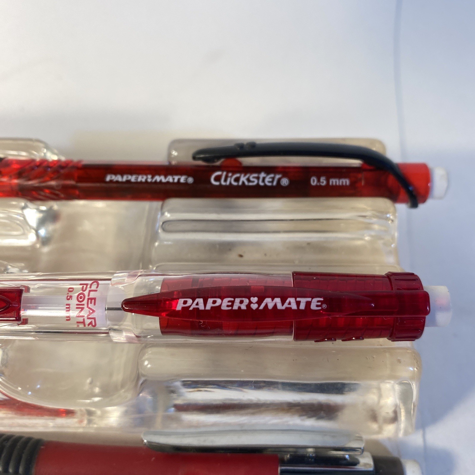 Papermate Clickster Clear Point Comfort Ultra Pencils Fine 0.5 Lot of 4 Vintage