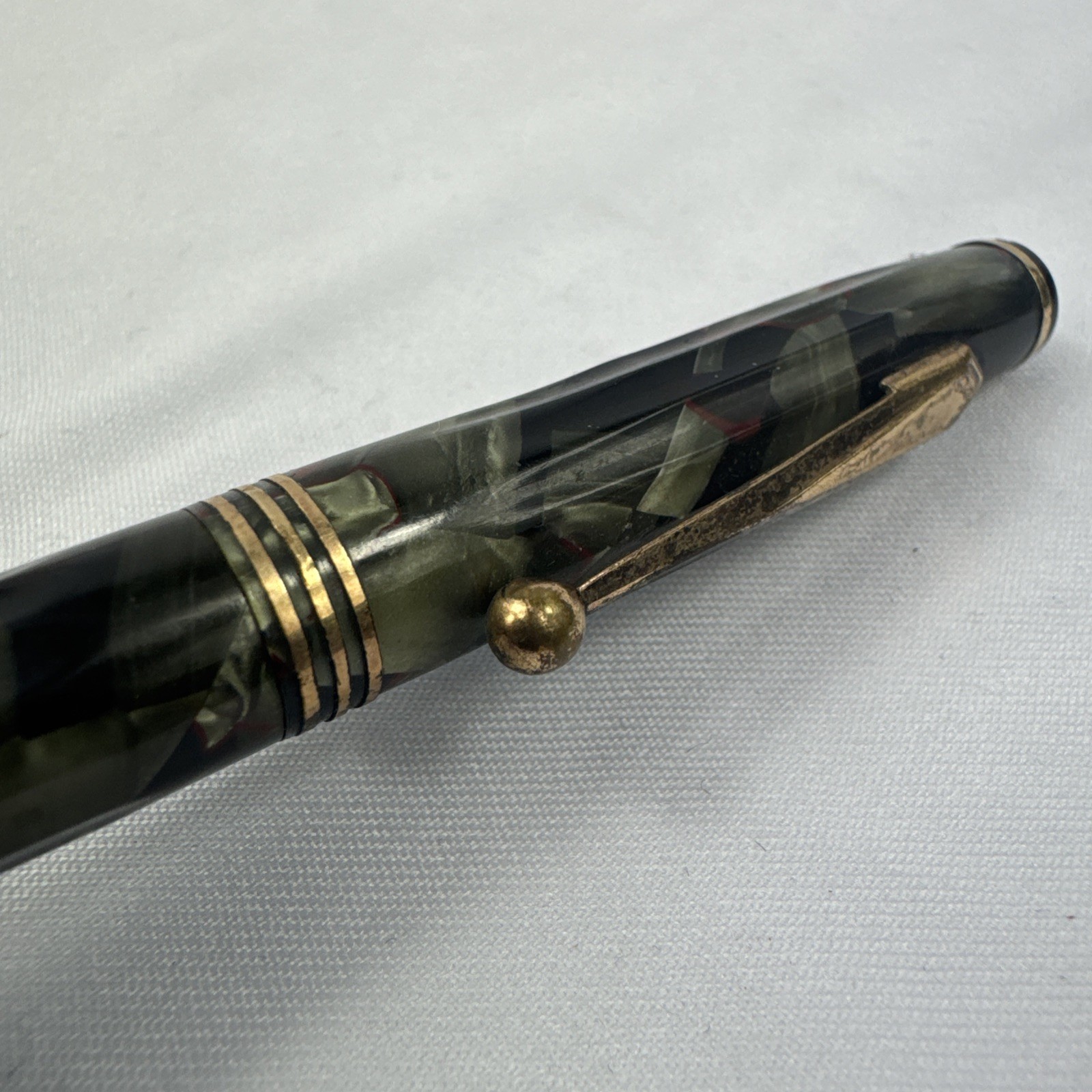 Vintage PARKETTE Made By Parker Mechanical Pen Marbeled Rare Writing Instrument
