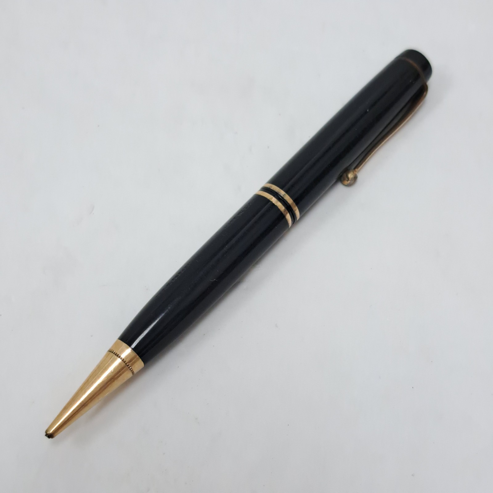 Vintage 1930s Parker USA Duofold Black Gold Trim Twist Mechanical Pencil 1.18mm