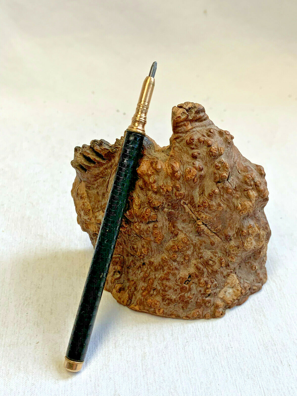 Vtg Mechanical Pencil Gold Filled Embossed Design Leather Wrapped