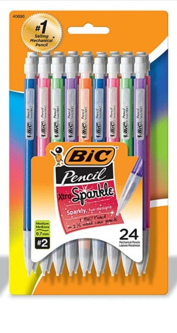 Mechanical Pencil BIC Xtra-Sparkle Medium Point (0.7 mm) 24-Count Non-Smudge