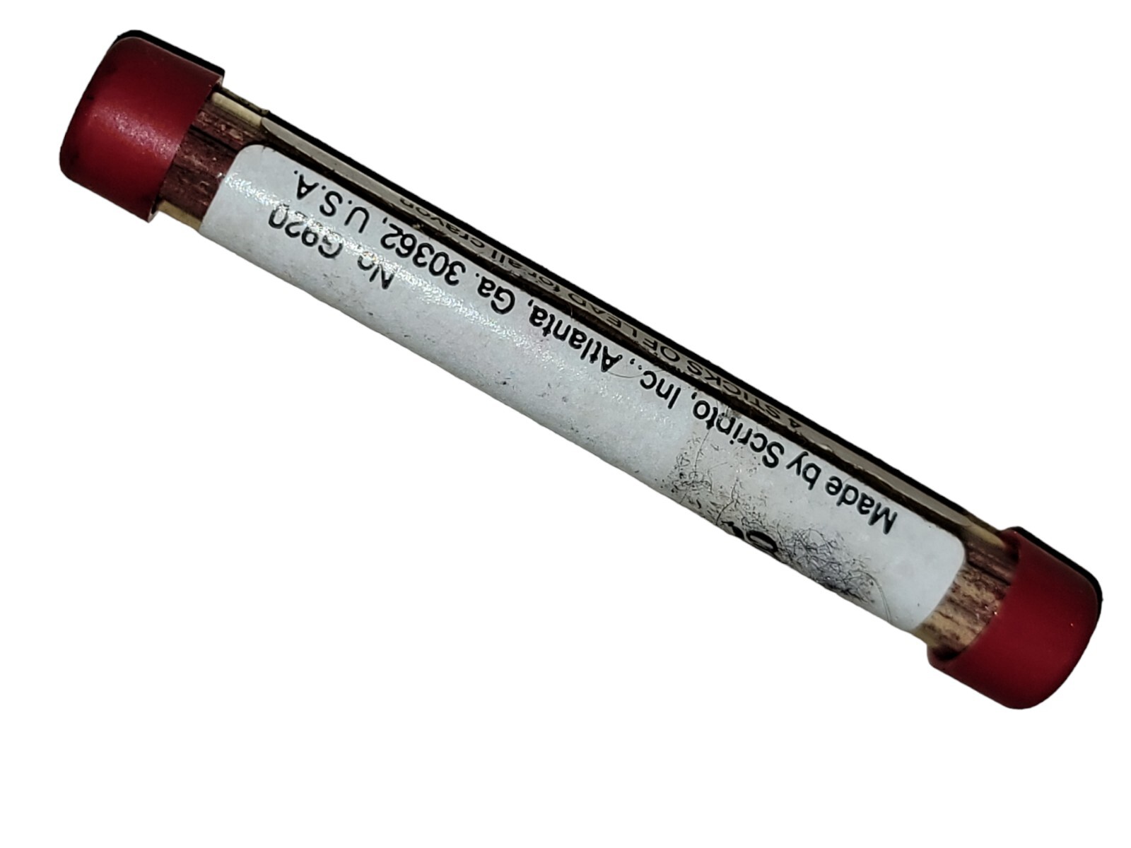 Vintage Scripto Red Crayon Marker Leads .120″ Dia Made Atlanta GA USA Model G120