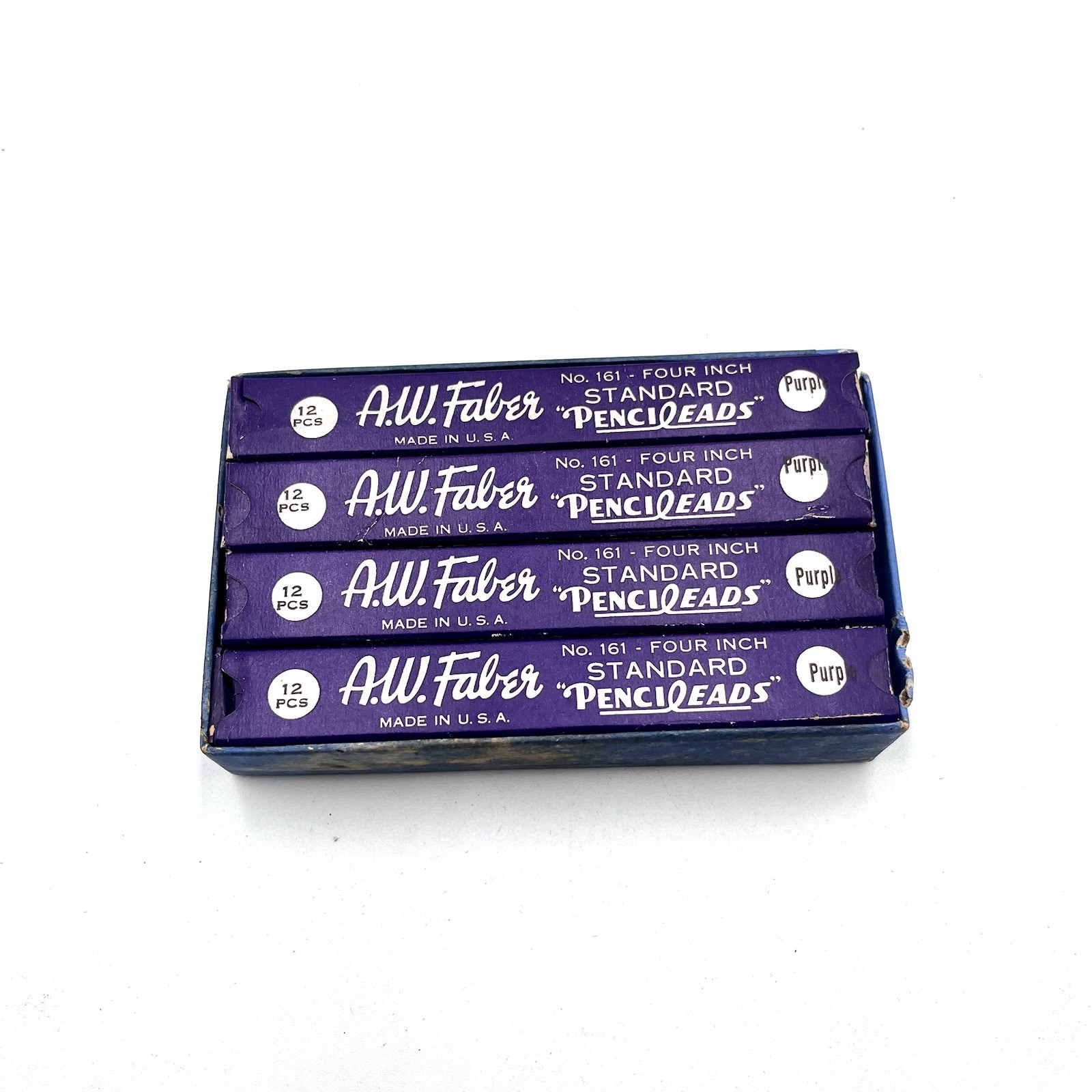Lot Of 12 Vintage Pencil Leads A.W. Faber No.161 Four Inch Pencil Leads Purple