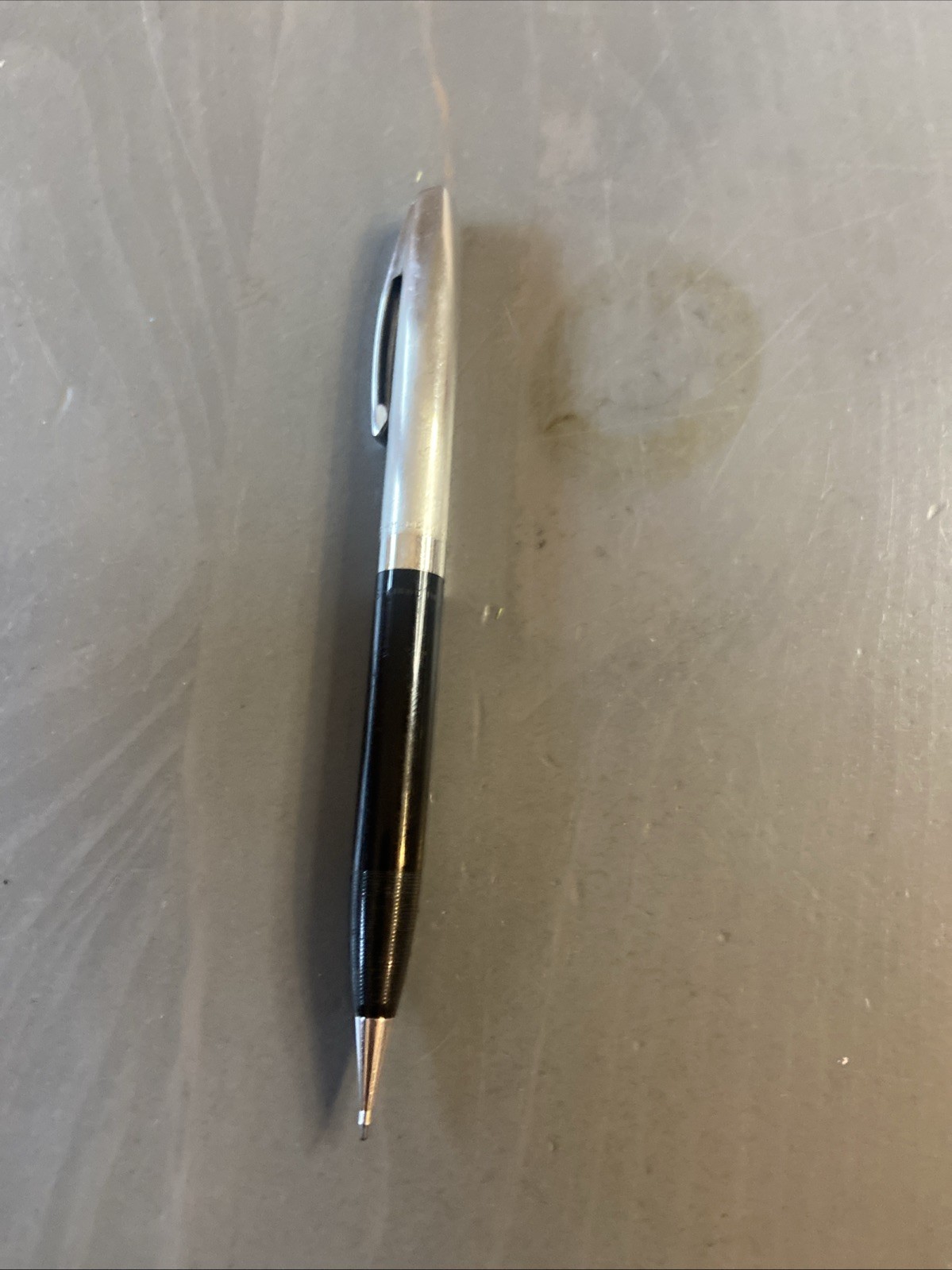 Vintage Scheffers Mechanical Twist Pencil Shiny Silver & Black
