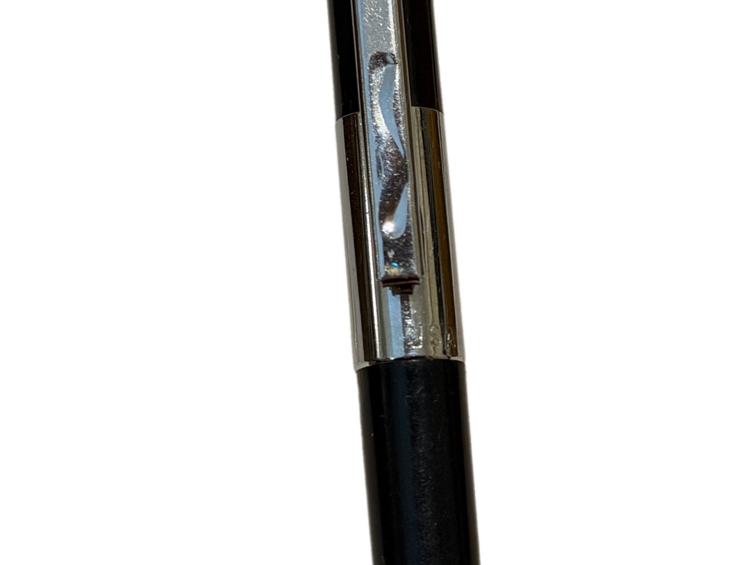 Vintage Scripto Ballpoint Pen Black Chrome Trim Twist Mechanism Made USA
