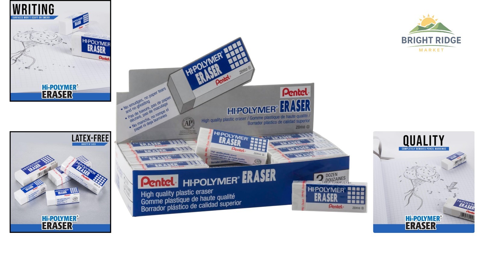 Versatile Writing Erasers 36 Count – Perfect for Home, School, and Work