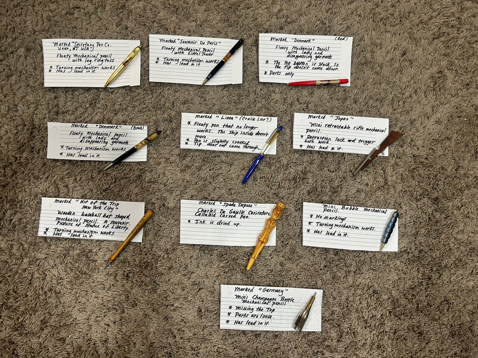 Vintage Collectible Unique Pencil Pen Lot Majority Work A Few For Parts Only