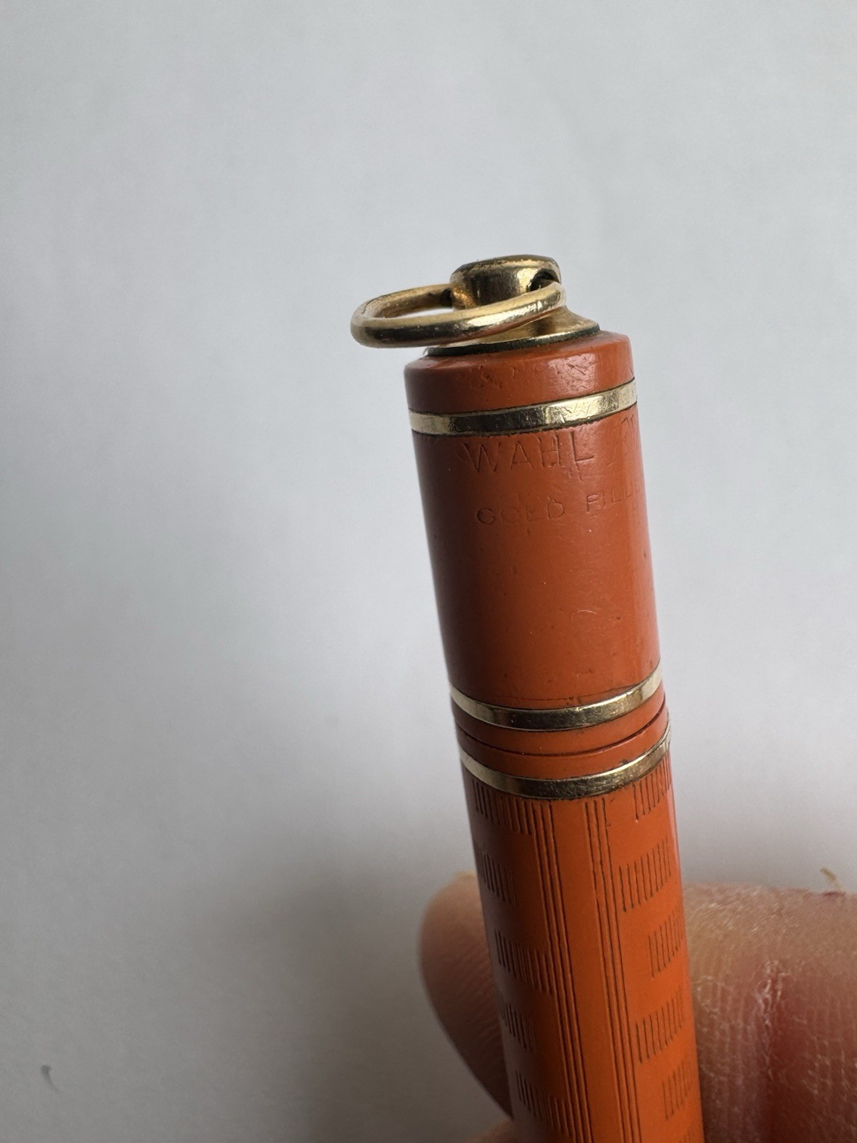 1920’s Wahl Eversharp Orange Mechanical Pencil Gold Filled USA Made Orange