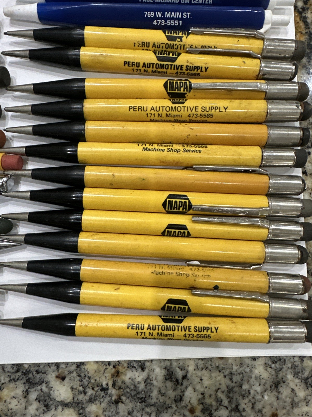 Autopoint Mechanical Pencils Oversize Advertisement Pens USA Elvis Pepsi Garland