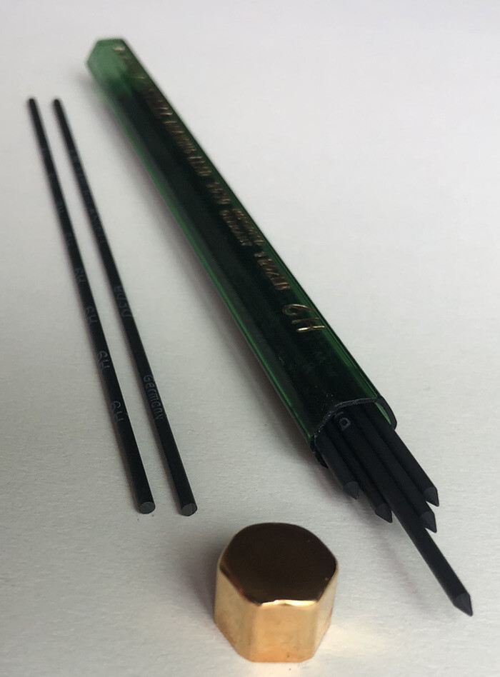 Vintage A. W. Faber Castell Drawing Lead 6H 2mm NOS 12 Pack Tube Germany