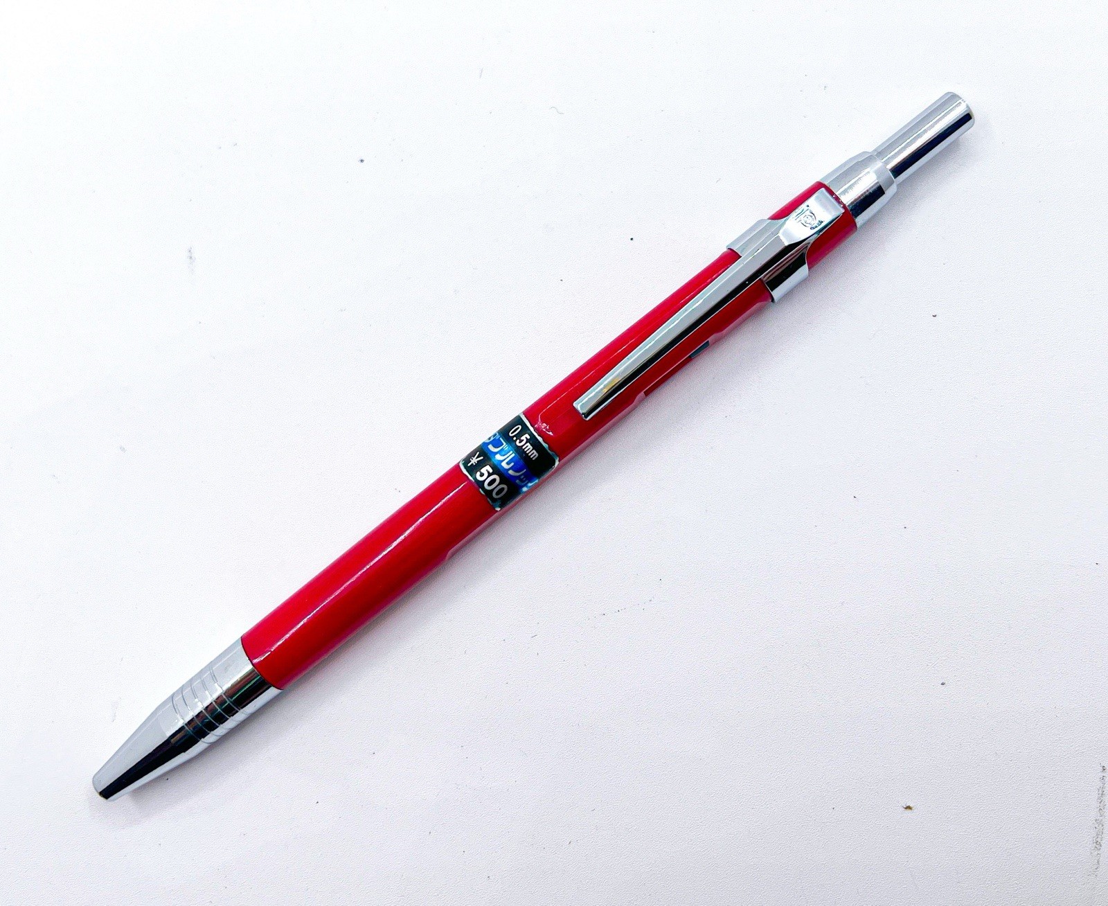 NOS Platinum Double Push Knock Mechanical Pencil Retractable Side Click Red