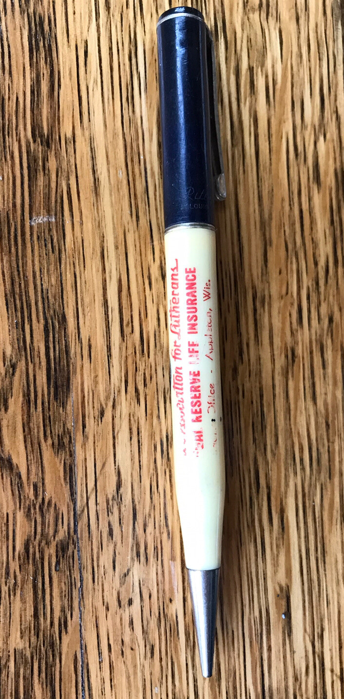 Vtg 1950s Mechanical Pencil Aid Association For Lutherans Insurance AAL