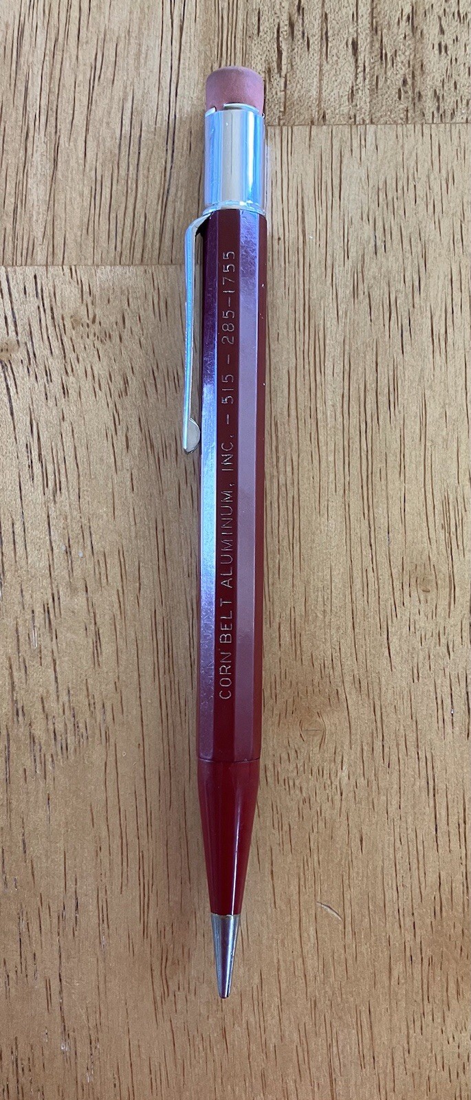 Autopoint Vintage Jumbo Mechanical Pencil Red Hexagonal Barrel Made In USA