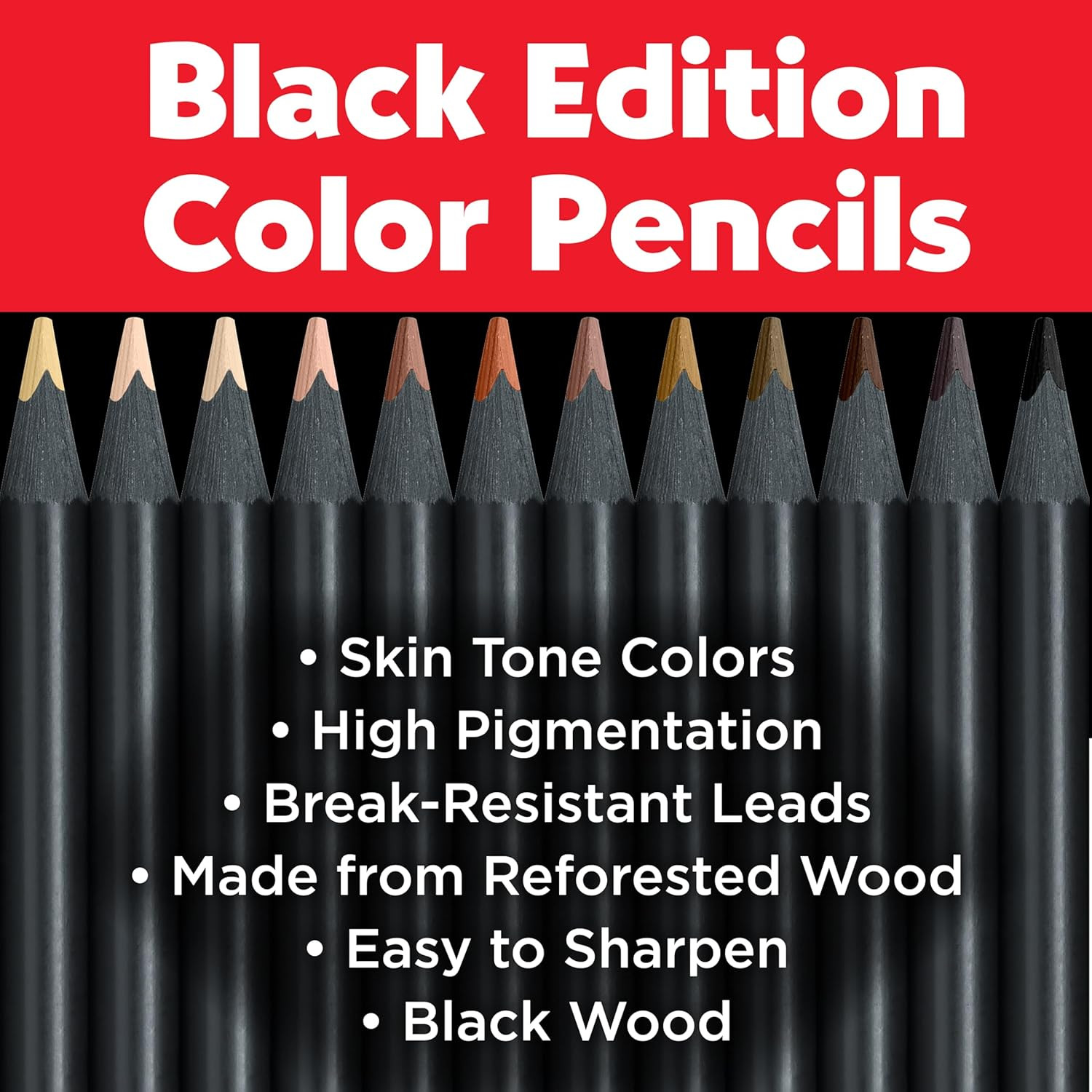 Faber-Castell Black Edition Skin Tone 12 Count (Pack of 1), Multicolour