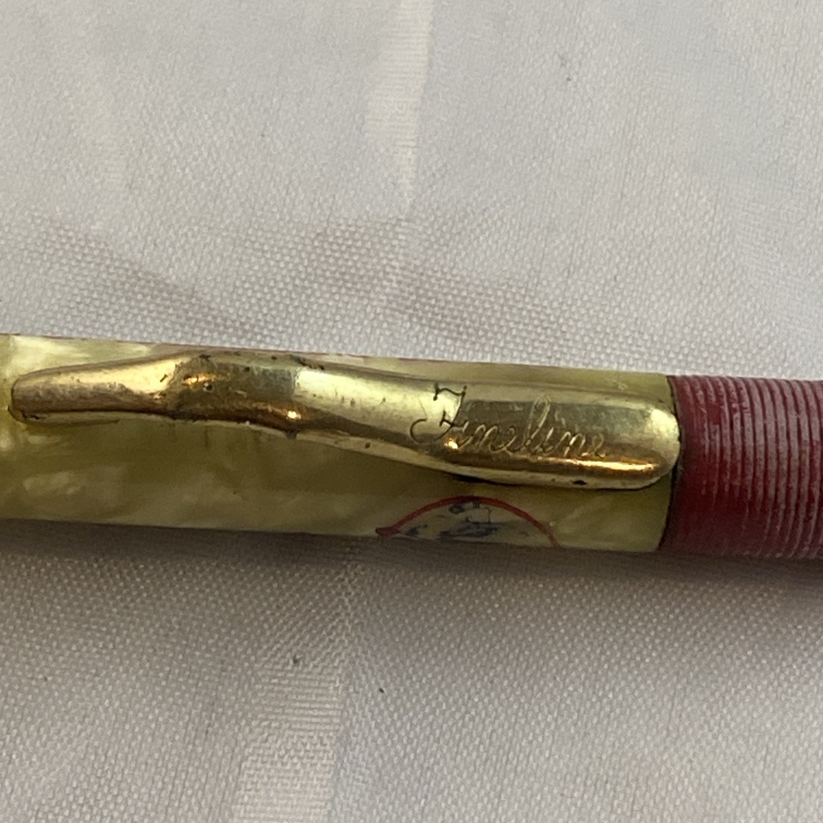 Sheaffer Pearlie Utility Red & Pearl Fineline USS Volelgesang DD-862 Pencil