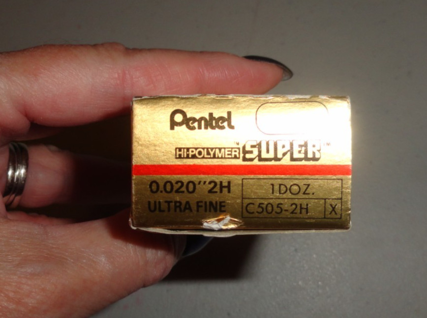 Pentel Hi-Polymer Super Refill Pencil Leads 0.5mm 2H (0.020″) Ultra Fine 9 tubes