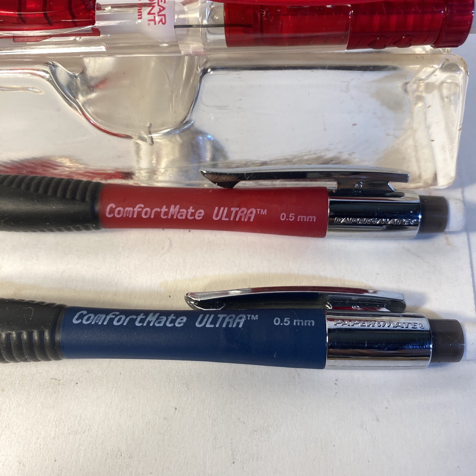 Papermate Clickster Clear Point Comfort Ultra Pencils Fine 0.5 Lot of 4 Vintage