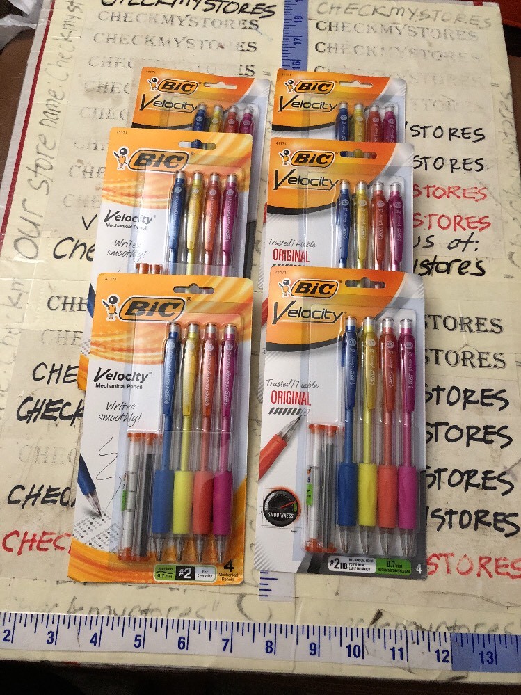 6X BIC Velocity Original Mechanical Pencil, Medium Point (0.7mm), 4-Count